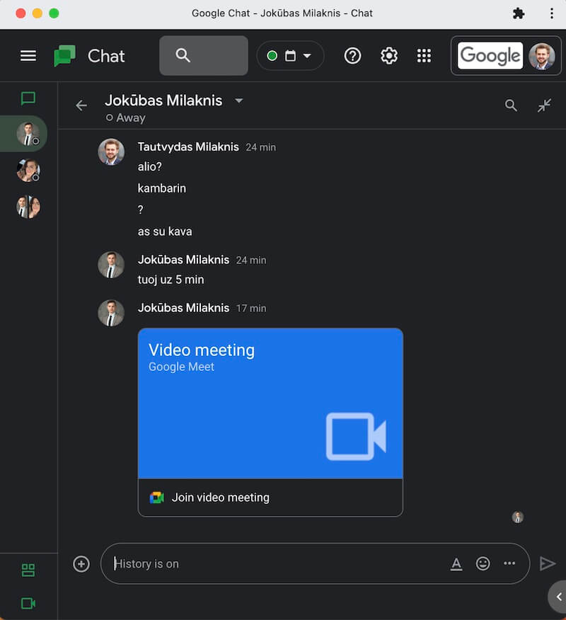 Susirašinėjimo programa Google Chat įmonė komunikacijai darbui Susirašinėjimo programa Google Chat įmonė komunikacijai darbui